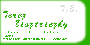terez bisztriczky business card